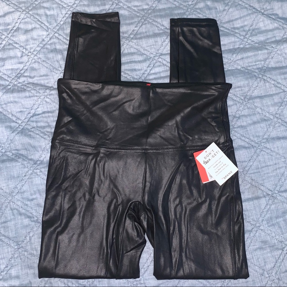 NWT SPANX Large Faux Leather Leggings